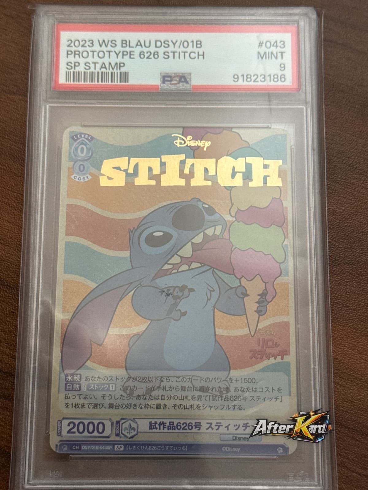 2023 Weiss Schwarz Blau Disney — Stitch SP Stamp — PSA 9