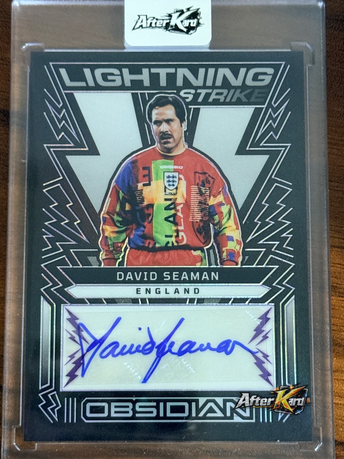 David Seaman — 2022 Panini Obsidian Lightning Strike Autographs